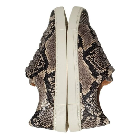 Frye Snakeskin Leather Sneaker Shoes Gym Italian Ivy Lace Black Gray Reptile 7 - Picture 8 of 16